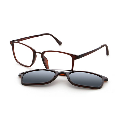 Vienna Design Brille mit Clip UN773-02 braun matt