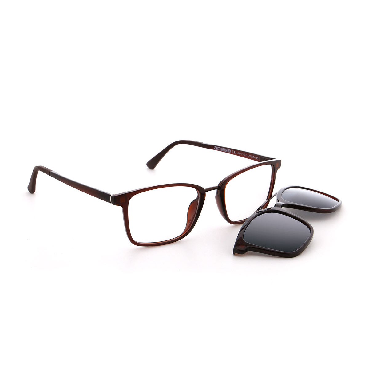 Vienna Design Brille mit Clip UN773-02 braun matt