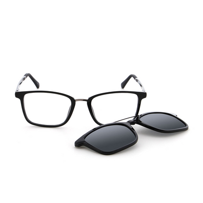 Vienna Design Brille mit Clip UN773-03 schwarz matt silber