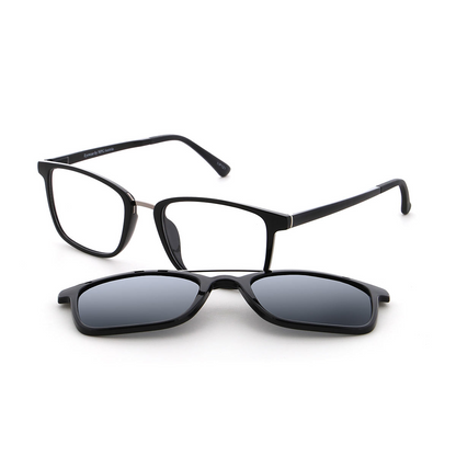 Vienna Design Brille mit Clip UN773-03 schwarz matt silber