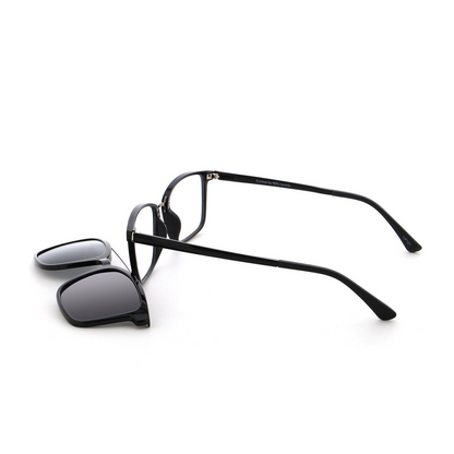 Vienna Design Brille mit Clip UN773-03 schwarz matt silber