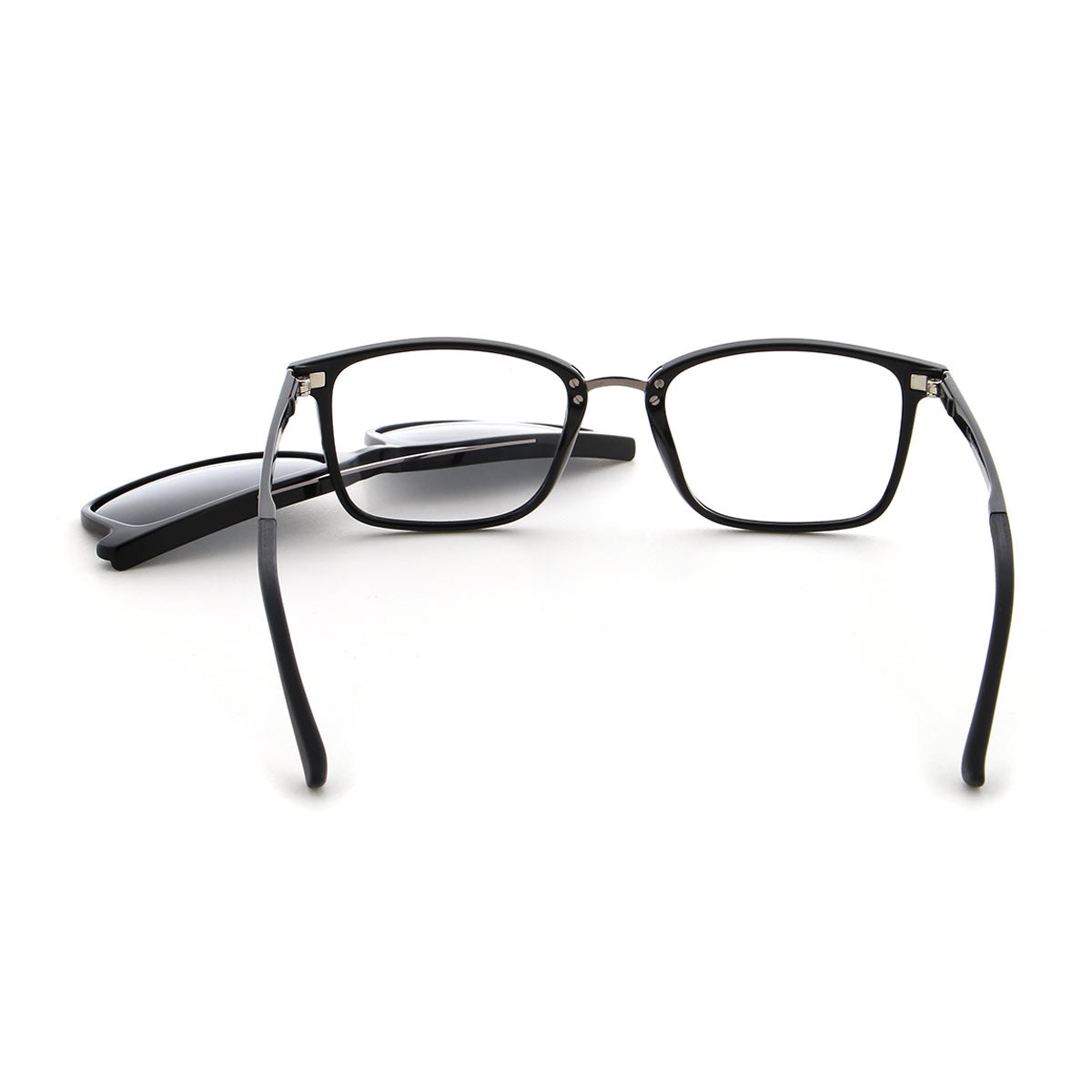 Vienna Design Brille mit Clip UN773-03 schwarz matt silber