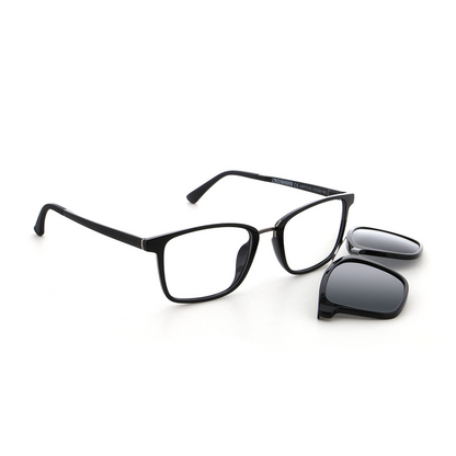 Vienna Design Brille mit Clip UN773-03 schwarz matt silber