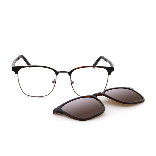 Vienna Design Brille mit Clip UN775-03 havanna braun gun