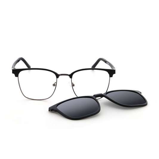 Vienna Design Brille mit Clip UN775-02 schwarz matt