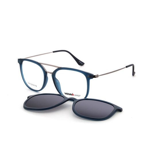 Vienna Design Brille mit Clip UN817-02 blau silber