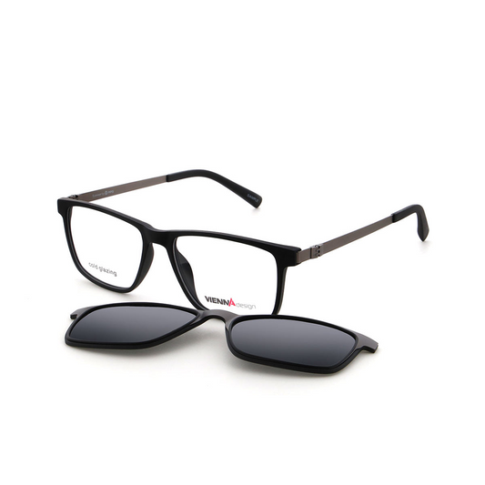 Vienna Design Brille mit Clip UN822-03 schwarz matt gun