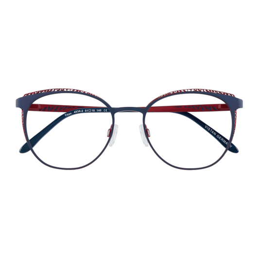 VISTAN Brille Titan 4534-2 blau metallic auf rot