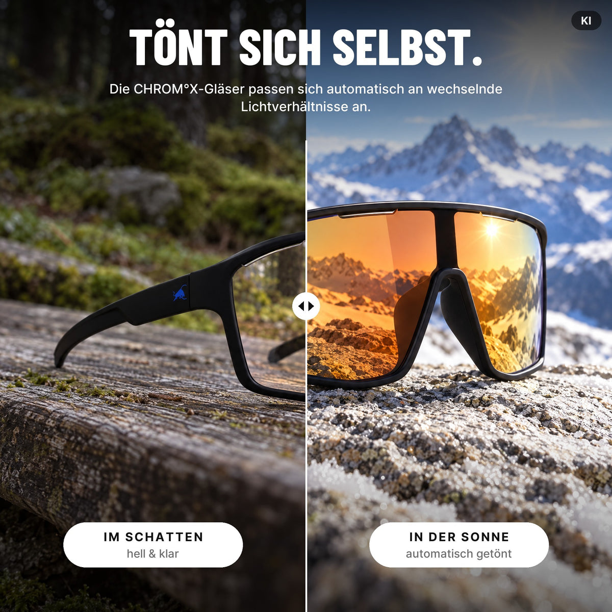 Red Bull SPECT Eyewear Sonnenbrille DAFT_PRO-01X schwarz matt- Selbsttönende Sportbrille