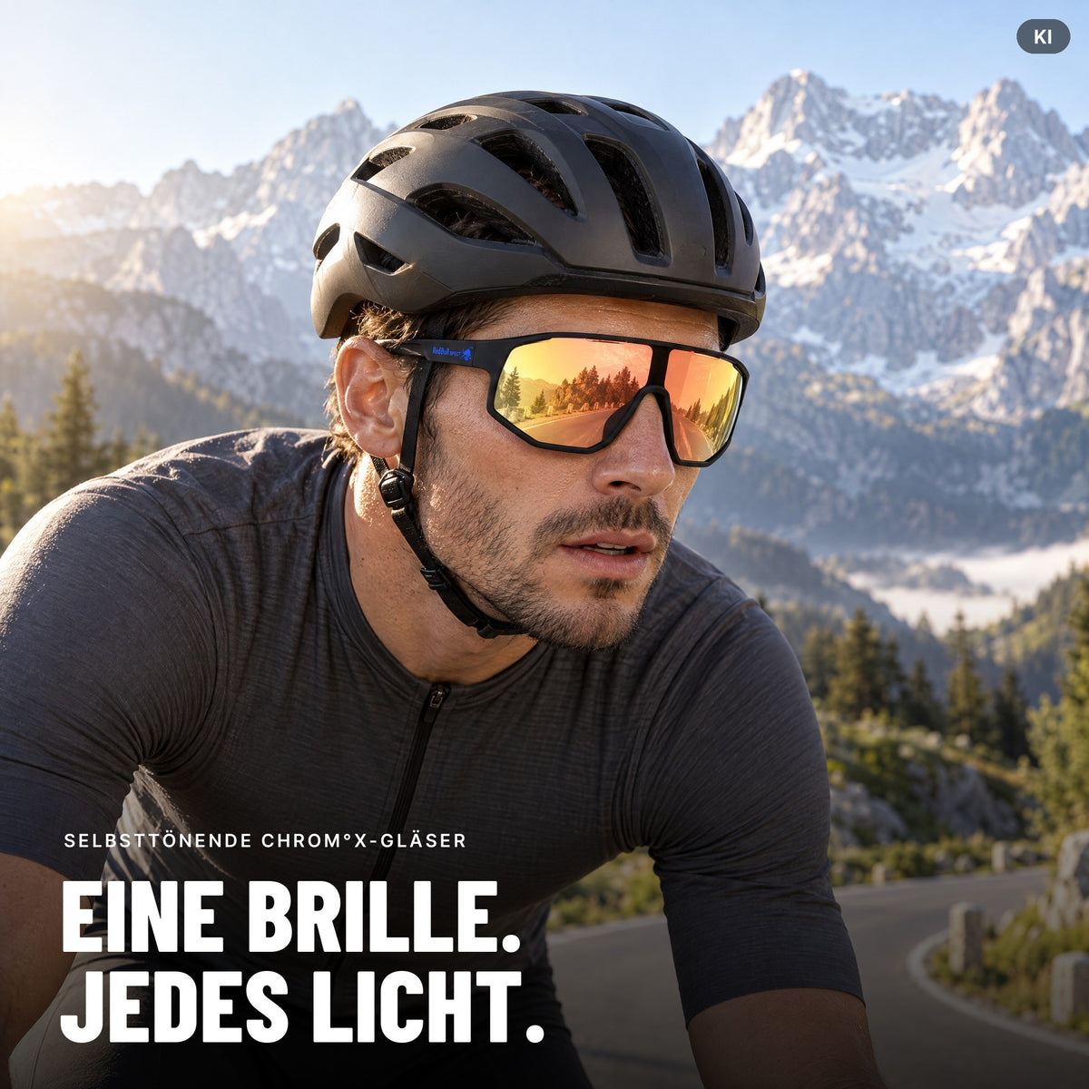 Red Bull SPECT Eyewear Sonnenbrille DASH_PRO-01X schwarz matt- Selbsttönende Sportbrille