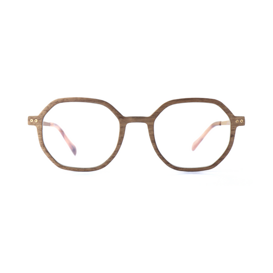 Woodfellas Brillenfassung Blomberg Air 11032 Walnussholz Gold