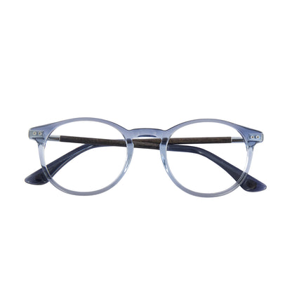 Woodfellas Brillenfassung Heat 11082 Schwarzeiche Blau transparent
