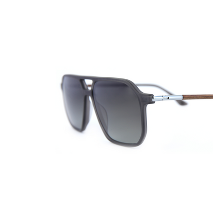 Woodfellas Sonnenbrille Jog 11728 Macassarholz Grau