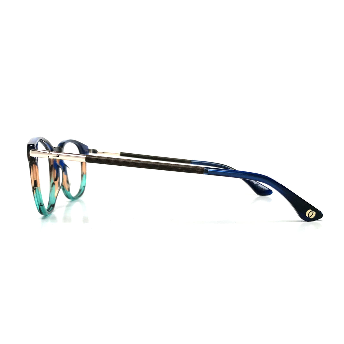 Woodfellas Brillenfassung Lucida 11023 Walnussholz Blau